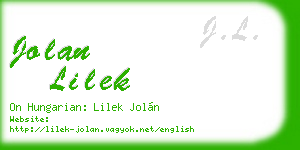 jolan lilek business card